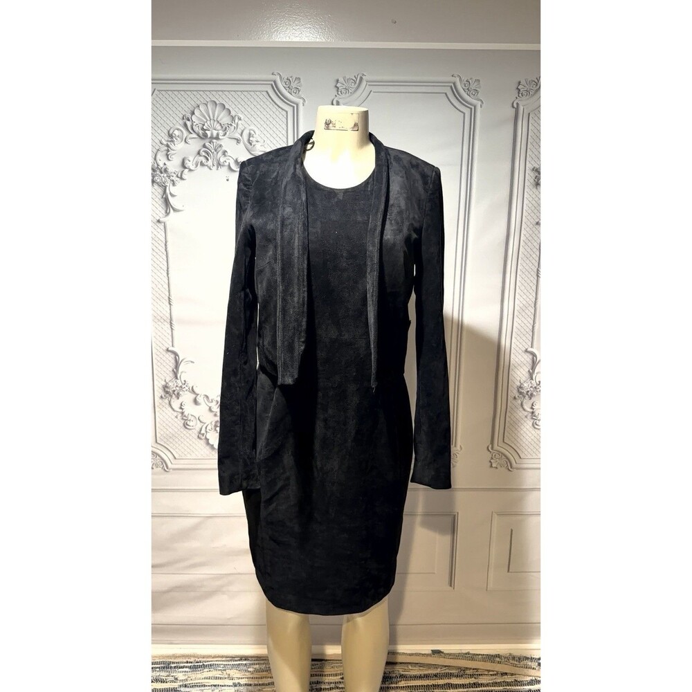 calvin klein suede suit jacket